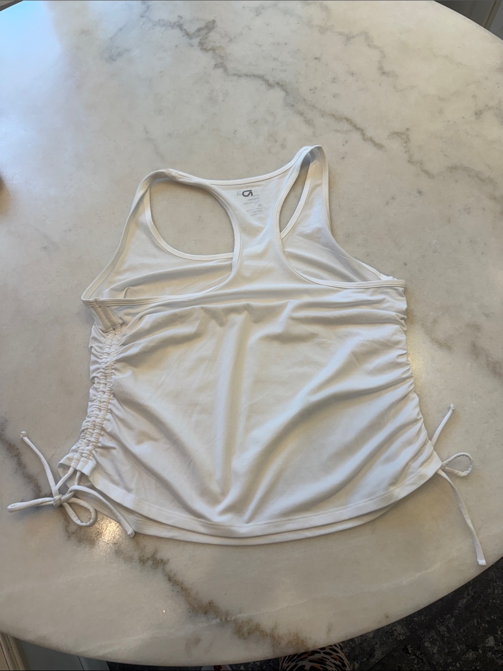 GAP White Racerback side Drawstring ruched Tank - Picture 5 of 5